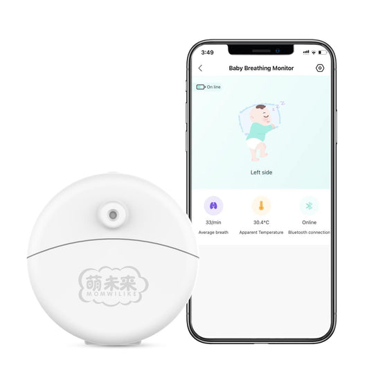 Momwilike Baby Breathing Monitor Baby Abdominal Movement Tracks Baby's Abdominal Movement, Sleep Position, Temperature with Real-time Alerts, Anytime - Momwilike