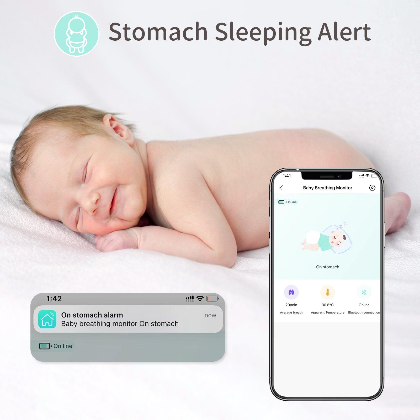 Momwilike Baby Breathing Monitor Baby Abdominal Movement Tracks Baby's Abdominal Movement, Sleep Position, Temperature with Real-time Alerts, Anytime - Momwilike